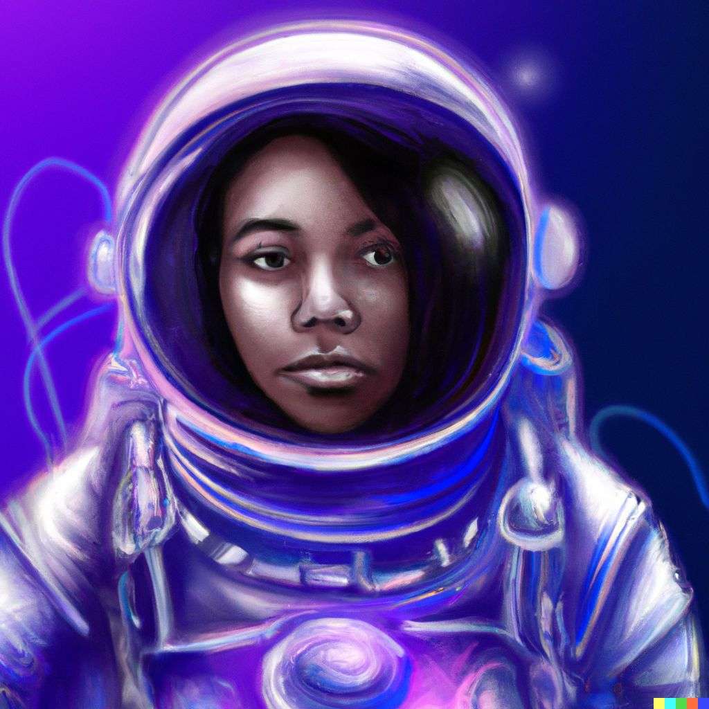 an astronaut, digital art made from colorful gradients, airbrush